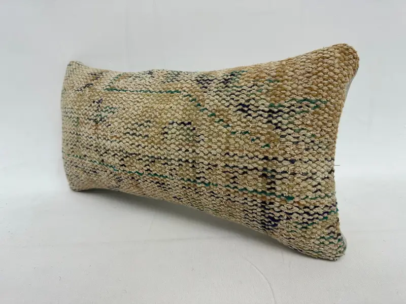 Retro Throw Pillow Case, 10x20 Beige Cushion Cover, Home Decor Pillow, Handmade Kilim Cushion, Cushion, Accent Pillow Cover, Boho Pillow Sham Cover - 3