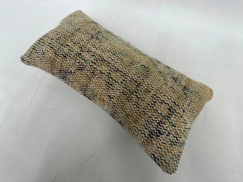 Retro Throw Pillow Case, 10x20 Beige Cushion Cover, Home Decor Pillow, Handmade Kilim Cushion, Cushion, Accent Pillow Cover, Boho Pillow Sham Cover - 6