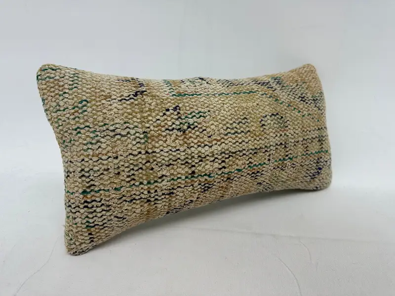 Retro Throw Pillow Case, 10x20 Beige Cushion Cover, Home Decor Pillow, Handmade Kilim Cushion, Cushion, Accent Pillow Cover, Boho Pillow Sham Cover - 2