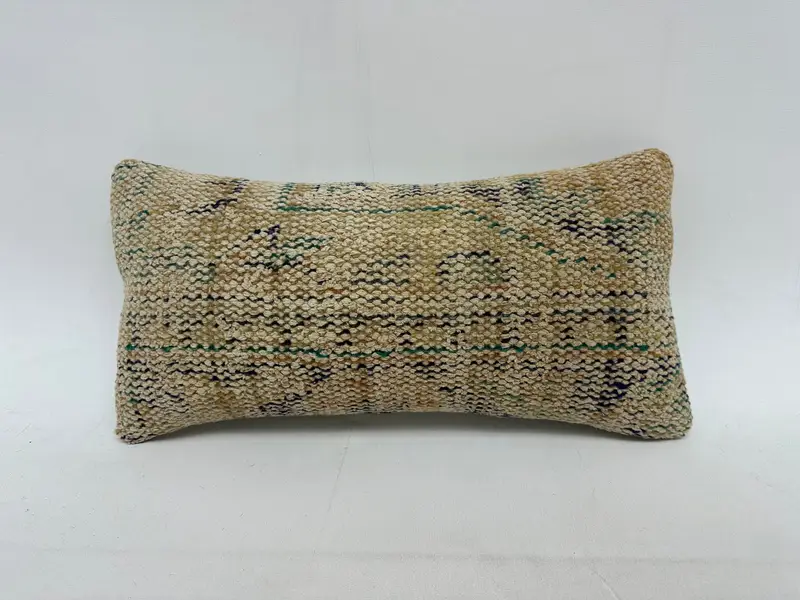 Retro Throw Pillow Case, 10x20 Beige Cushion Cover, Home Decor Pillow, Handmade Kilim Cushion, Cushion, Accent Pillow Cover, Boho Pillow Sham Cover - 1