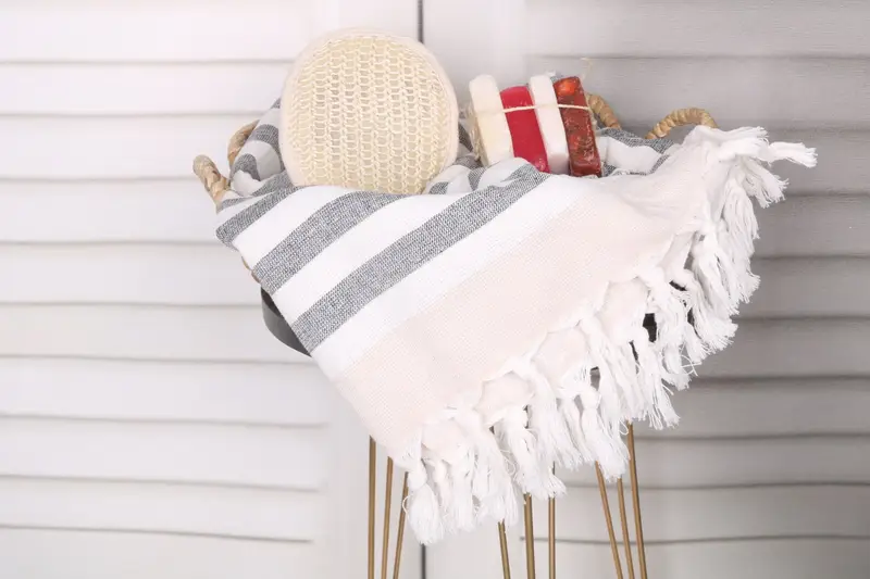 Bridesmaid Gift, Turkish Bath Towel Set, Beach towel, 68x40 Cotton Striped Terry Towel, Peshtemal Towel USA, Employee Gifts, Gifts For Him - 2