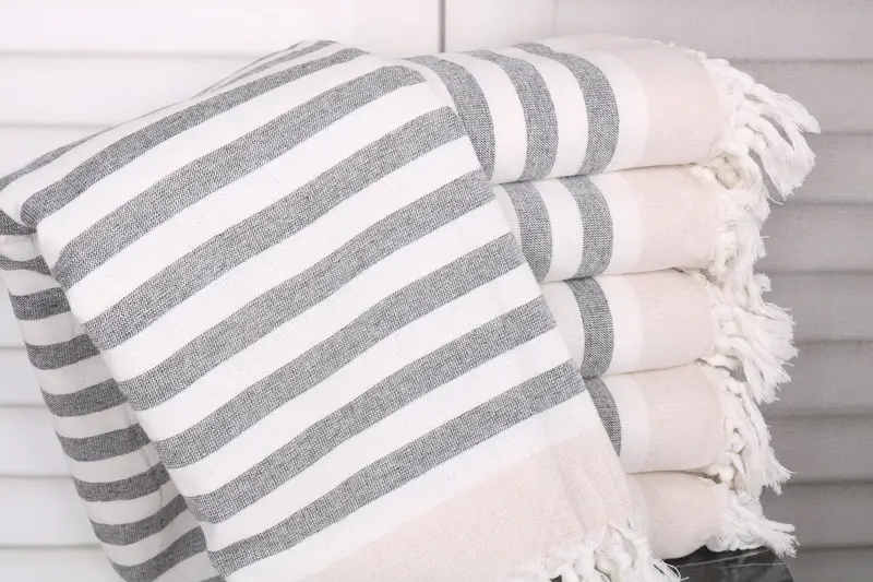 Bridesmaid Gift, Turkish Bath Towel Set, Beach towel, 68x40 Cotton Striped Terry Towel, Peshtemal Towel USA, Employee Gifts, Gifts For Him - 1