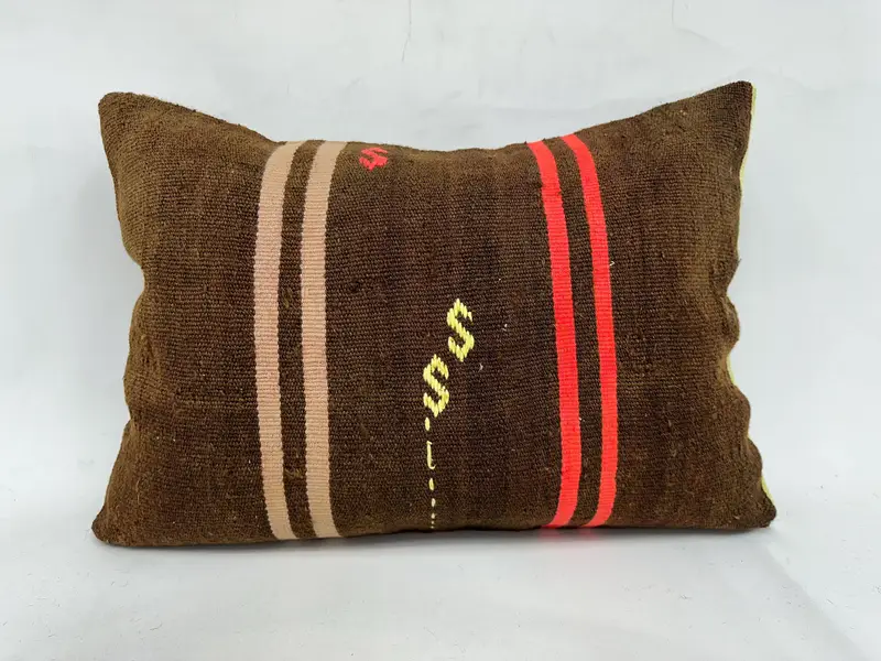 Cushion Case, Pillow for Sofa, Nautical Throw Cushion Case, 20x28 Red Pillow Case, Home Decor Pillow, Ethnical Kilim Rug Pillow - 1