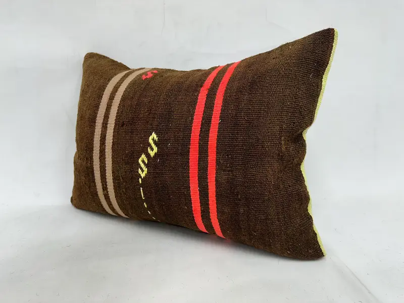 Cushion Case, Pillow for Sofa, Nautical Throw Cushion Case, 20x28 Red Pillow Case, Home Decor Pillow, Ethnical Kilim Rug Pillow - 4