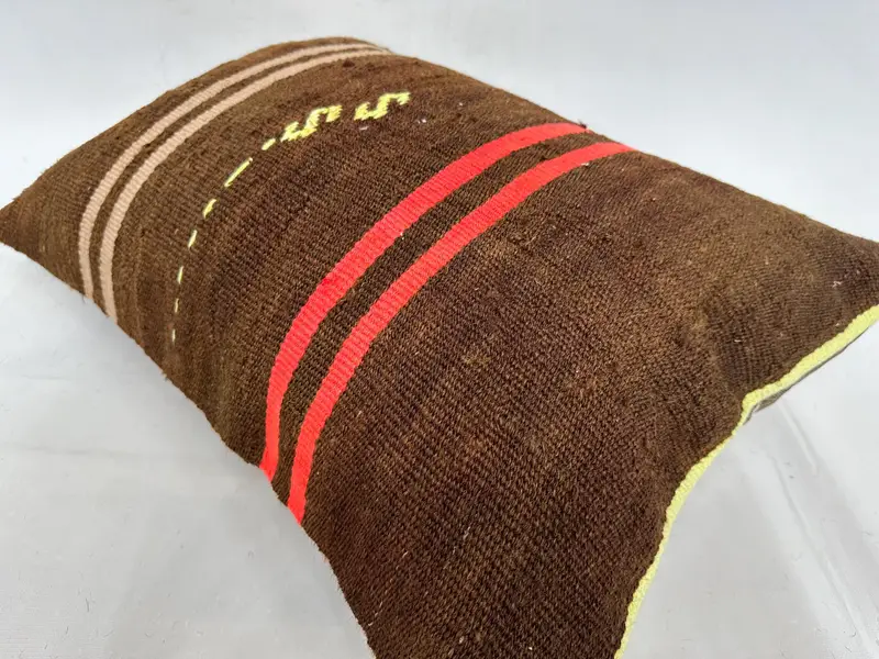 Cushion Case, Pillow for Sofa, Nautical Throw Cushion Case, 20x28 Red Pillow Case, Home Decor Pillow, Ethnical Kilim Rug Pillow - 6