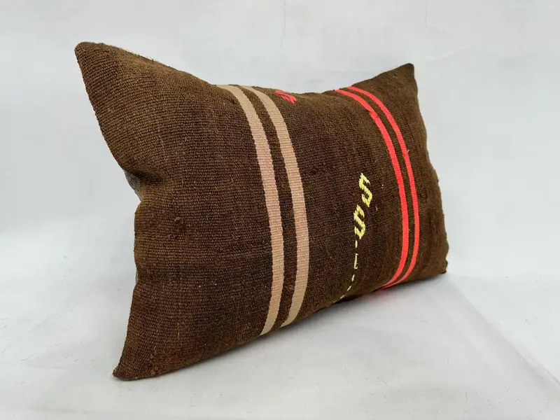 Cushion Case, Pillow for Sofa, Nautical Throw Cushion Case, 20x28 Red Pillow Case, Home Decor Pillow, Ethnical Kilim Rug Pillow - 3