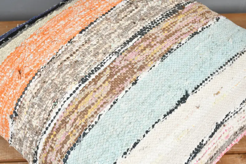 Kilim Pillow, Bolster Throw Pillow Cover, 20x20 Orange Cushion, Pillow for Sofa, Cushion, Ethnical Kilim Rug Pillow, Kilim Rug Pillow Sham - 3