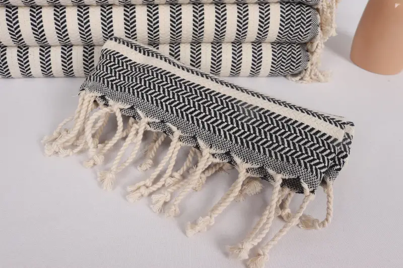 Gift For Mom, Bathroom Towels, Housewarming Gift, Personalized Home Gift Wedding, 40x18 Cotton Chevron Towel, Bridesmaid Gifts, Kitchen Towel - 4