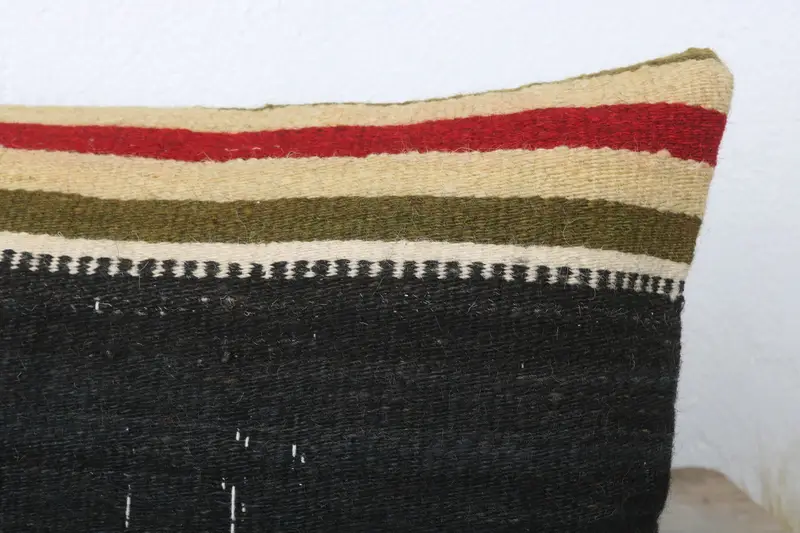 12x24 Black Pillow Case, Cushion, Colorful Cushion Cover, Kilim Cushion Sham, Morroccon Kilim Cushion Pillow, Kilim Pillow Cover, Vintage Pillow - 5