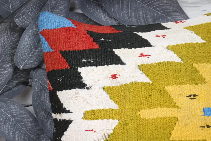 Vintage Kilim Pillow, Floor Pillow Sham, Throw Kilim Pillow, Cushion Case, Luxury Pillow Cover, Interior Designer Pillow, 12x12 Green Pillow Sham - 2