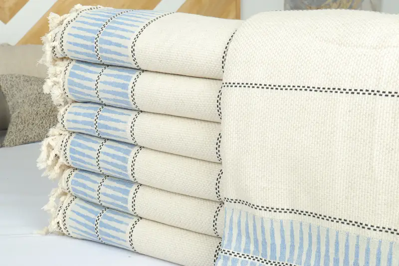Gift For Bride, Turkish Throw Blanket, Throw Blanket Couch, Bedspread, Aesthetic Blanket, 104x96 Linen Striped Towel, Boho Throw Blankets - 2