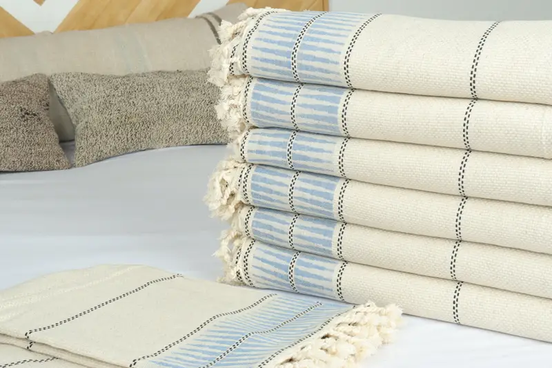 Gift For Bride, Turkish Throw Blanket, Throw Blanket Couch, Bedspread, Aesthetic Blanket, 104x96 Linen Striped Towel, Boho Throw Blankets - 3