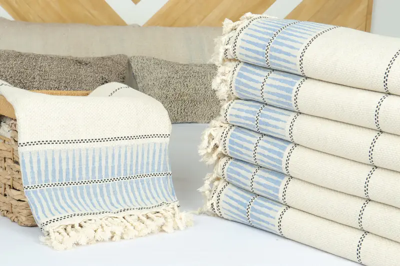 Gift For Bride, Turkish Throw Blanket, Throw Blanket Couch, Bedspread, Aesthetic Blanket, 104x96 Linen Striped Towel, Boho Throw Blankets - 4