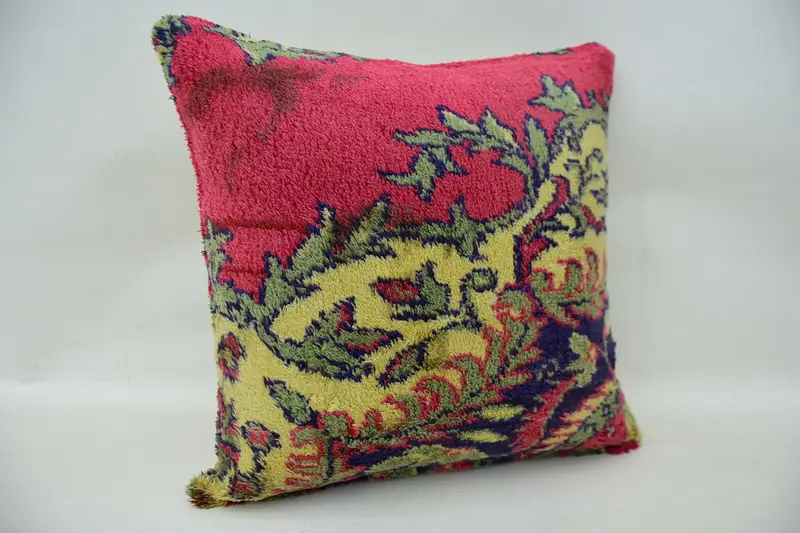Cushion, Turkish Corner Cushion Case, Kilim Pillow, Custom Cushion Cover, 16x16 Pink Pillow, Vintage Kilim Pillow, Vintage Pillow - 2