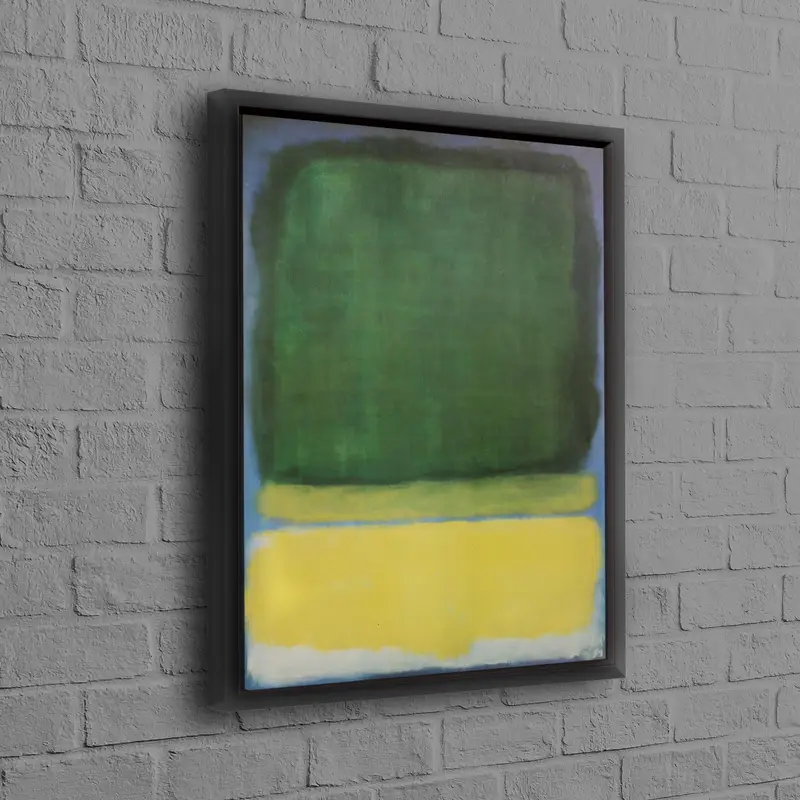 エレガントでモダンな抽象的な自由奔放に生きるキャンバス プリント - グリーン & イエロー