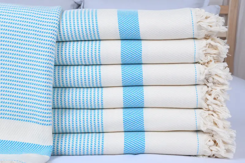 Best Wedding Gift, Aesthetic Blanket, Gift For Him, Turkish Tablecloth, 88x80 Cotton Striped Towel, Tablecloth, Monogram Blanket, Housewarming Gift - 1