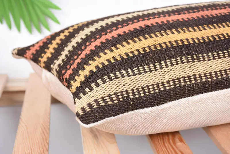 Sofa Cushion Case, Car Cushion Cover, Gift Pillow, Vintage Kilim Pillow, 12x24 Orange Cushion Case, Sofa Pillow Case, Boho Pillow Sham Cover, Pillow - 6