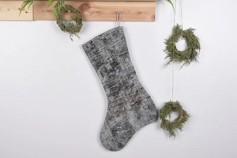 Festive Christmas Ornaments Pattern, 19 Inch Wide Christmas Stocking