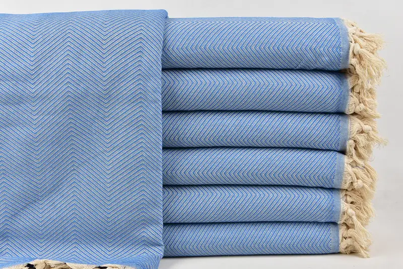Turkish Bedspread, 84x68 Cotton Zig zag Towel, Boyfriend Gift, Best Wedding Gift, Woven Blanket, Personalized Blanket, Bachelorette Gifts - 1