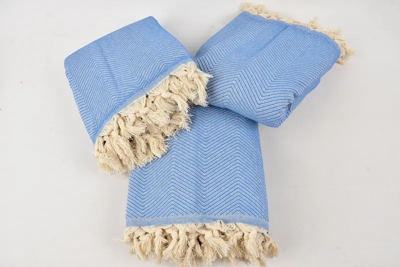 Turkish Bedspread, 84x68 Cotton Zig zag Towel, Boyfriend Gift, Best Wedding Gift, Woven Blanket, Personalized Blanket, Bachelorette Gifts - 6