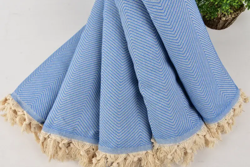 Turkish Bedspread, 84x68 Cotton Zig zag Towel, Boyfriend Gift, Best Wedding Gift, Woven Blanket, Personalized Blanket, Bachelorette Gifts - 4