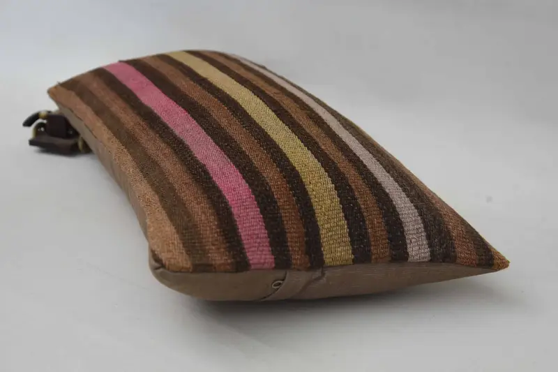 Handmade Kilim Cushion, Pillow Cover, 12x24 Brown Pillow Sham, Sofa Pillow Case, Outdoor Pillow Sham, Vintage Pillow, Pillow for Couch - 6