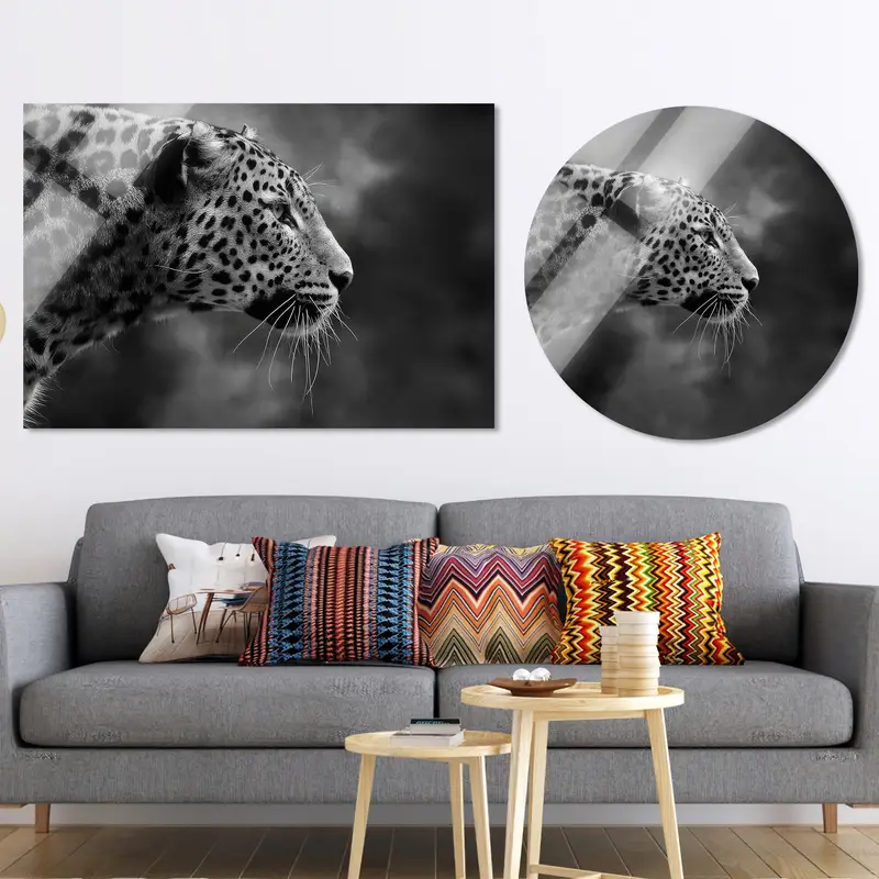 Loft Dekor için Zarif Siyah Beyaz Yaban Hayatı Kanvas Tablo