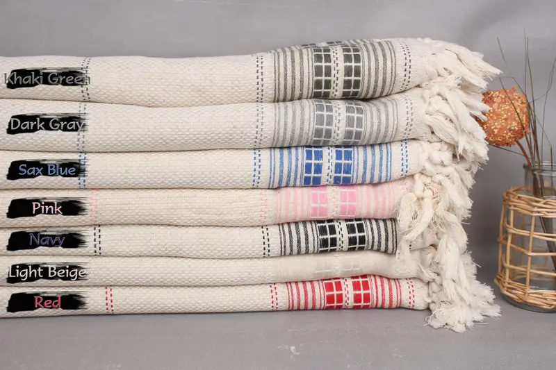 Bridal Party Gifts, Turkish Cotton Blanket, 96x94 Linen Striped Towel, Throw Blanket Couch, Bridesmaid Gifts, Wedding Hand Made Gift, Wedding Favors - 1