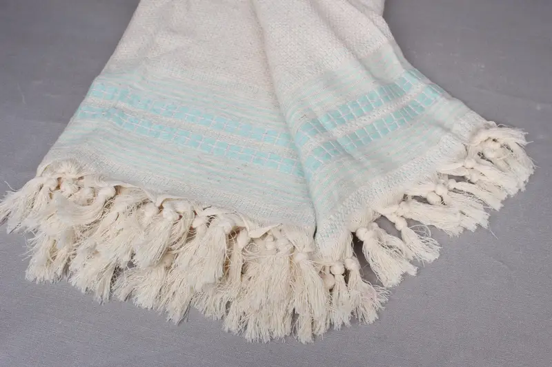 Bridal Party Gifts, Turkish Cotton Blanket, 96x94 Linen Striped Towel, Throw Blanket Couch, Bridesmaid Gifts, Wedding Hand Made Gift, Wedding Favors - 8