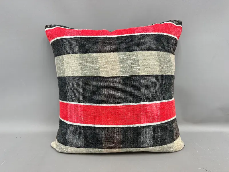 20x20 Red Pillow Cover, Vintage Kilim Pillow, Pillow, Handwoven Pillow, Sofa Bolster Pillow Case, Interior Designer Pillow, Turkish Pillow - 4