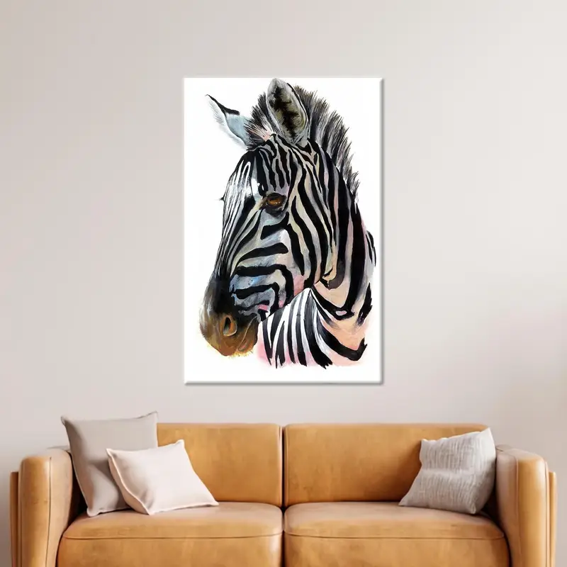 Modern Zebra Abstract Animal Canvas Print - Elegant Wall Art