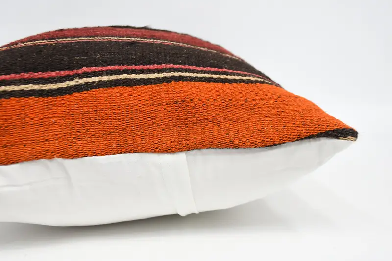 Throw Kilim Pillow, Christmas Pillow Sham, 20x28 Red Cushion, Bench Cushion, Vintage Kilim Pillow, Home Decor Pillow, Pillow Case - 5