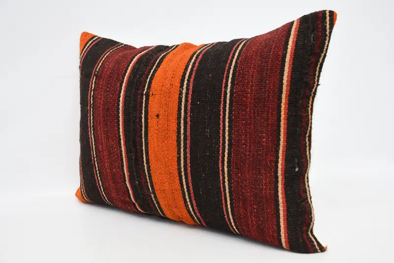 Throw Kilim Pillow, Christmas Pillow Sham, 20x28 Red Cushion, Bench Cushion, Vintage Kilim Pillow, Home Decor Pillow, Pillow Case - 4