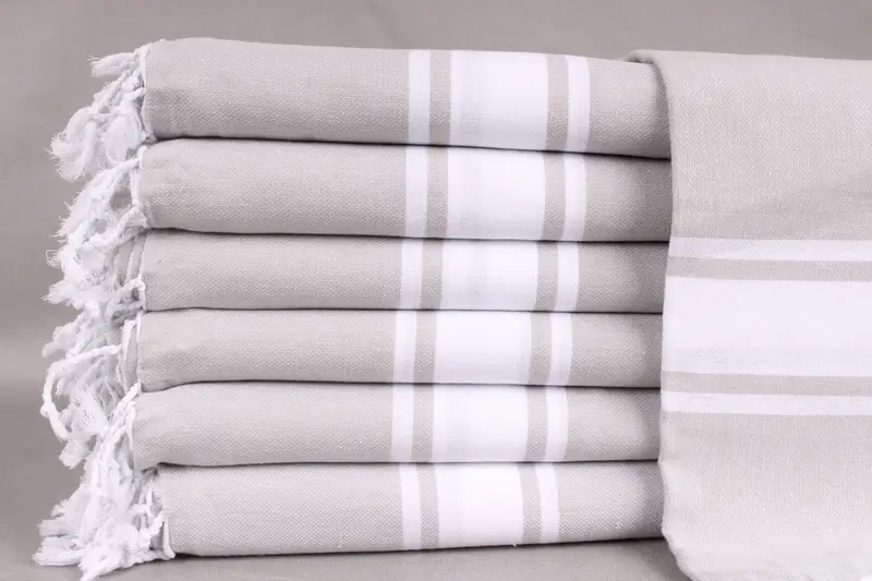 Bachelorette Towel Custom Light Gray Striped Beach Towel, 40x71 Inches