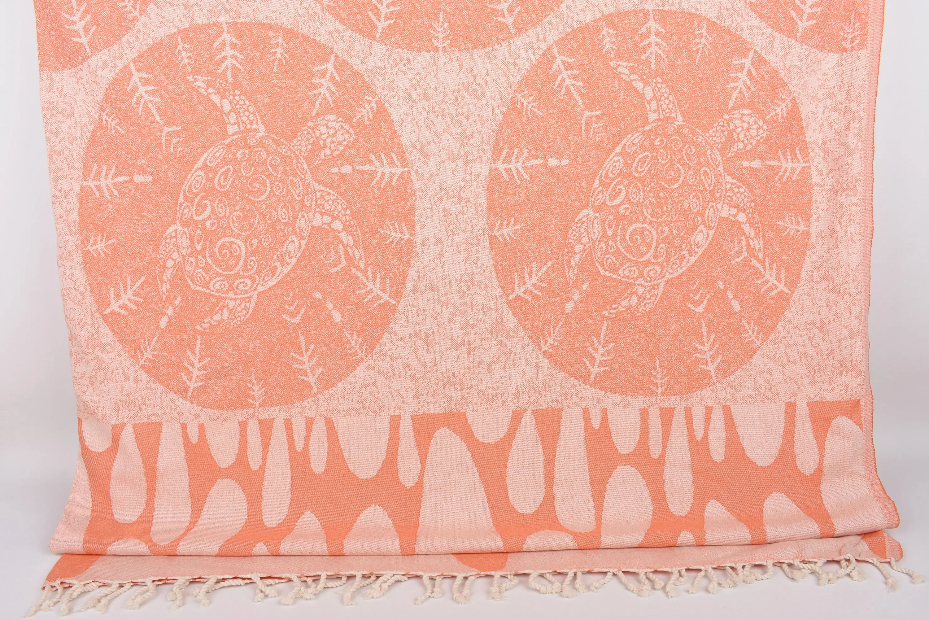 Custom Blanket, Orange Turtle Design, 99x79 Inches, Organic Cotton - 1