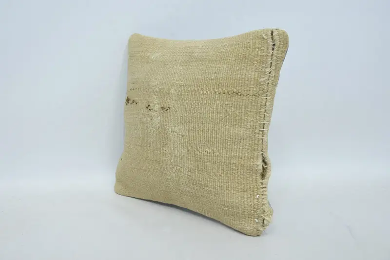 Home Decor Pillow, 12x12 Beige Cushion Case, Pillow Cover, Boho Pillow Sham Cover, Vintage Kilim Throw Pillow, Authentic Pillow Case - 4