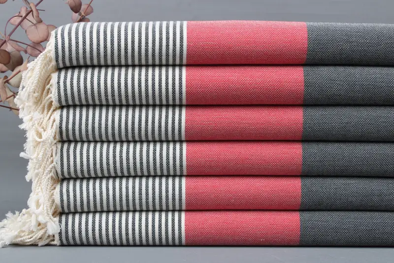 Turkish Towel Organic Cotton Striped Beige, 40x71 Inches