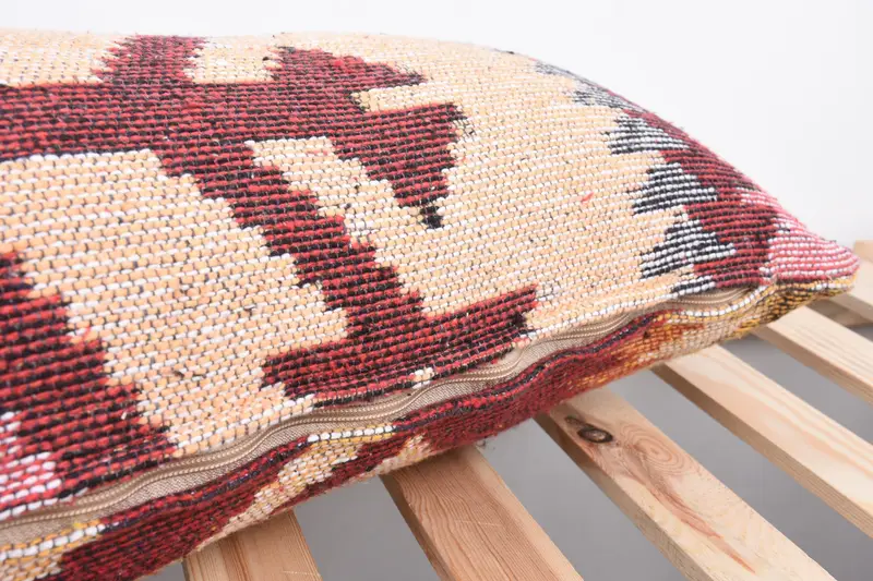 Vintage Kilim Throw Pillow, Farmhouse Pillow Sham, Ethnic Throw Cushion Case, Kilim Pillow Cover, 12x36 Beige Pillow, Home Decor Pillow, Pillow Sham - 7