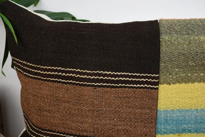 12x48 Yellow Pillow Case, Pattern Throw Cushion Cover, Pillow Case, Vintage Pillow, Kilim Cushion Sham, Interior Designer Pillow, Kilim Rug Pillow - 2