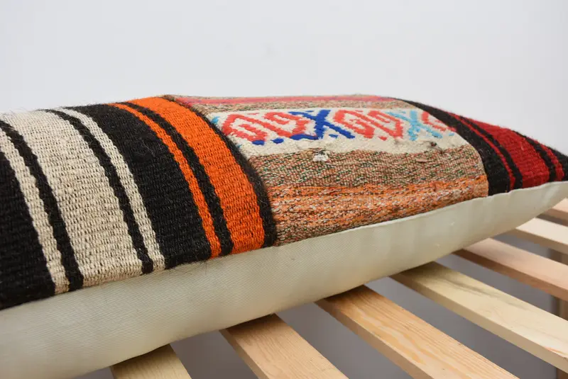 12x48 Yellow Pillow Case, Pattern Throw Cushion Cover, Pillow Case, Vintage Pillow, Kilim Cushion Sham, Interior Designer Pillow, Kilim Rug Pillow - 7