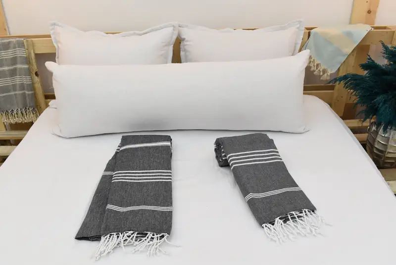 96x80 Cotton Striped Towel, Personalized Gifts, Decorative Blanket, Bachelorette Party Favor, Valentine Day Gift For Her, Throw Blanket Couch - 3