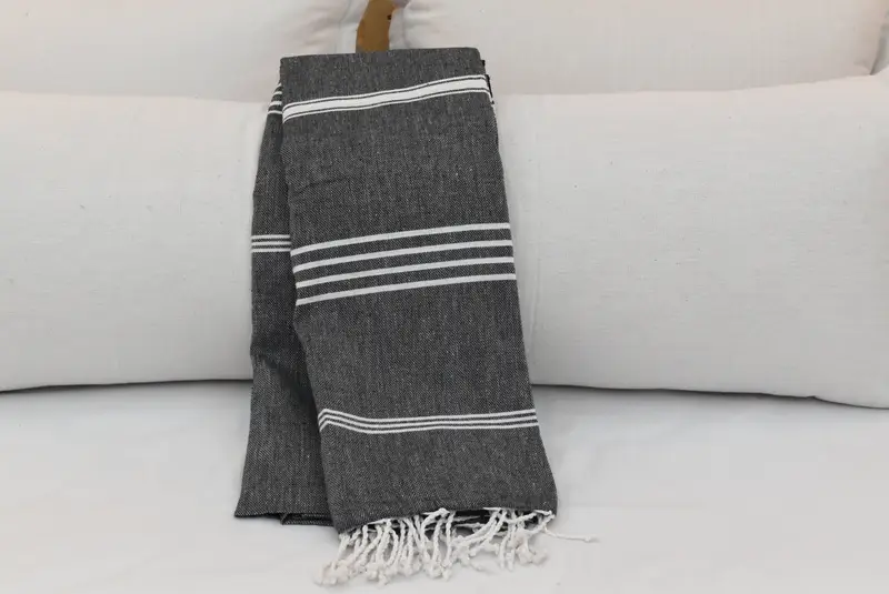 96x80 Cotton Striped Towel, Personalized Gifts, Decorative Blanket, Bachelorette Party Favor, Valentine Day Gift For Her, Throw Blanket Couch - 4