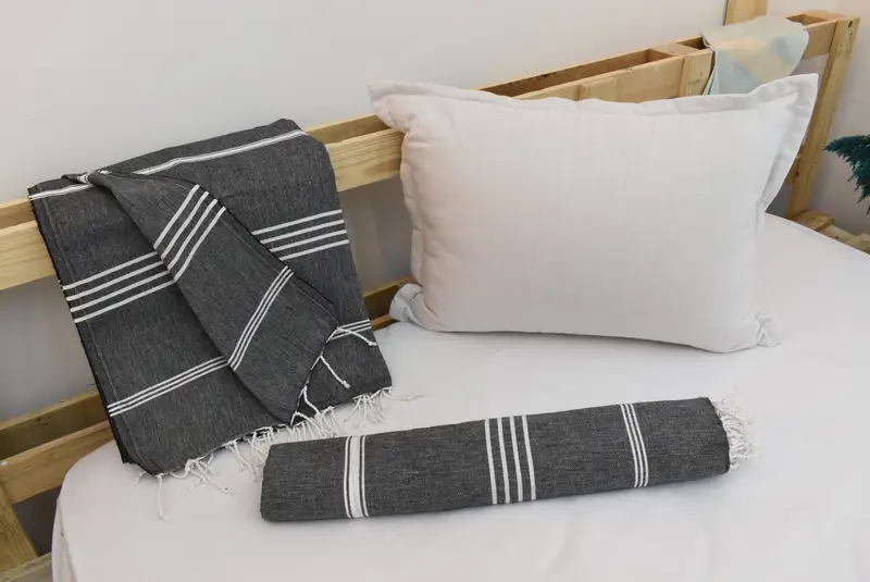 96x80 Cotton Striped Towel, Personalized Gifts, Decorative Blanket, Bachelorette Party Favor, Valentine Day Gift For Her, Throw Blanket Couch - 5