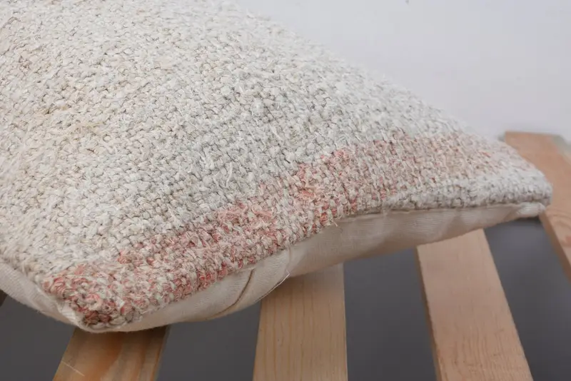 Turkish Pillow, Floor Cushion Case, Turkish Kilim Pillow, 12x20 Beige Cushion, Cushion Case, Antique Pillows, Morroccon Kilim Cushion Pillow Case - 7