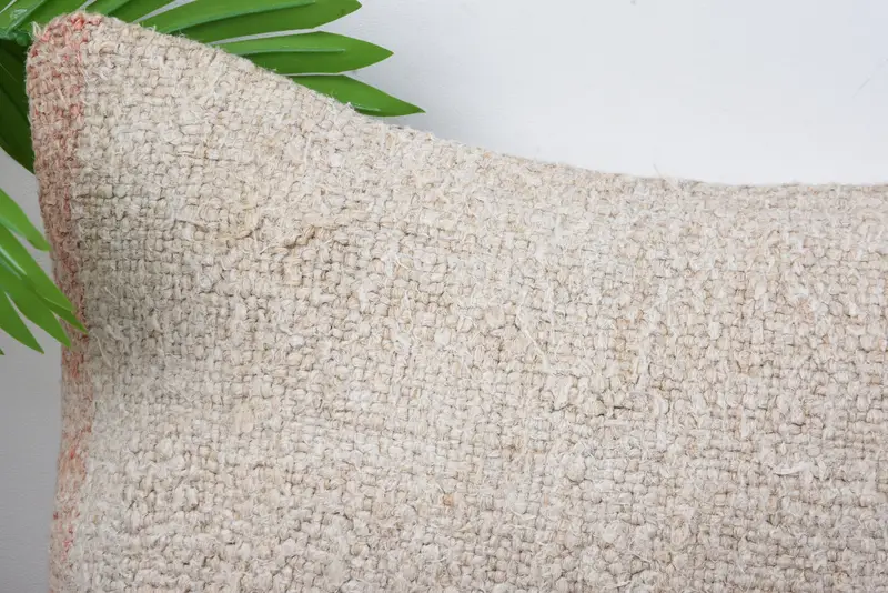 Turkish Pillow, Floor Cushion Case, Turkish Kilim Pillow, 12x20 Beige Cushion, Cushion Case, Antique Pillows, Morroccon Kilim Cushion Pillow Case - 2