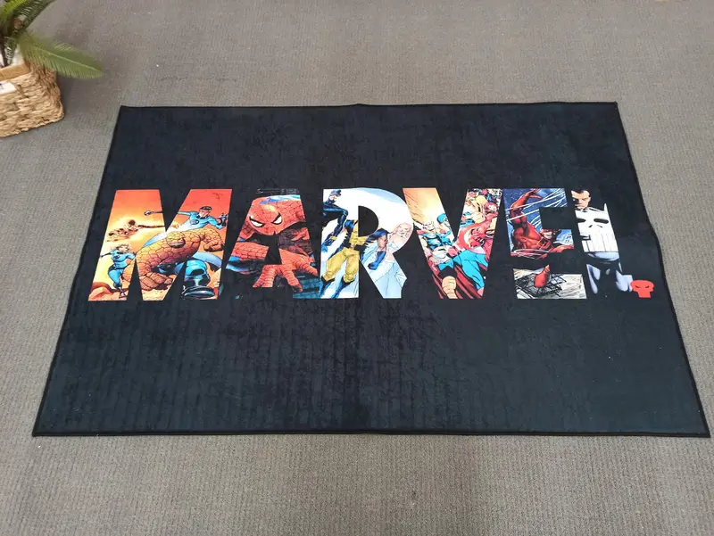 Marvel Heroes Bedruckter Teppich: Captain America, Iron Man, Hulk Design
