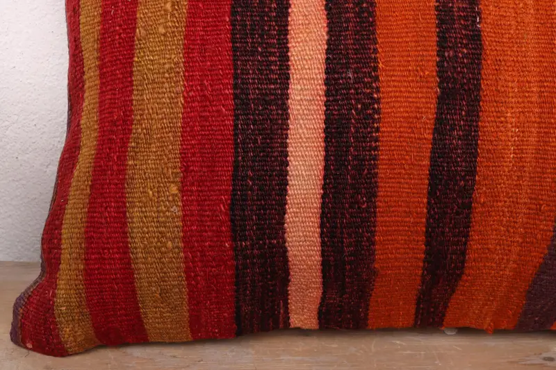 Pillow, Vintage Pillow, Pattern Throw Cushion Cover, Handmade Kilim Cushion, Kilim Pillow Cover, 12x20 Red Cushion Case, Farmhouse Pillow Case - 3