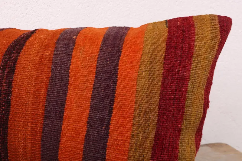 Pillow, Vintage Pillow, Pattern Throw Cushion Cover, Handmade Kilim Cushion, Kilim Pillow Cover, 12x20 Red Cushion Case, Farmhouse Pillow Case - 5