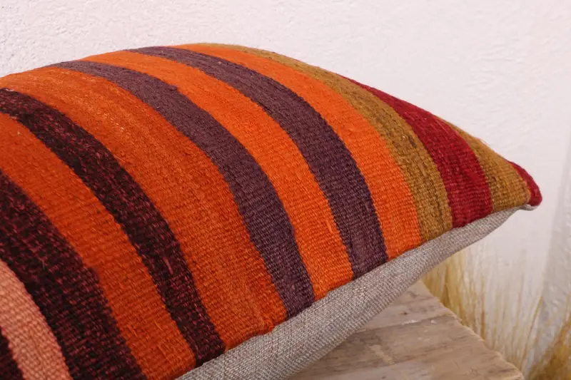 Pillow, Vintage Pillow, Pattern Throw Cushion Cover, Handmade Kilim Cushion, Kilim Pillow Cover, 12x20 Red Cushion Case, Farmhouse Pillow Case - 6