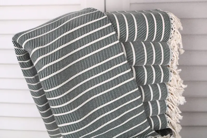 Quick-dry towel, Merry Christmas Gifts, Sand-free towel, 70x40 Bamboo Striped Towel, Bachelorette Party Items, Custom Towel, Summer Gift Ideas - 1